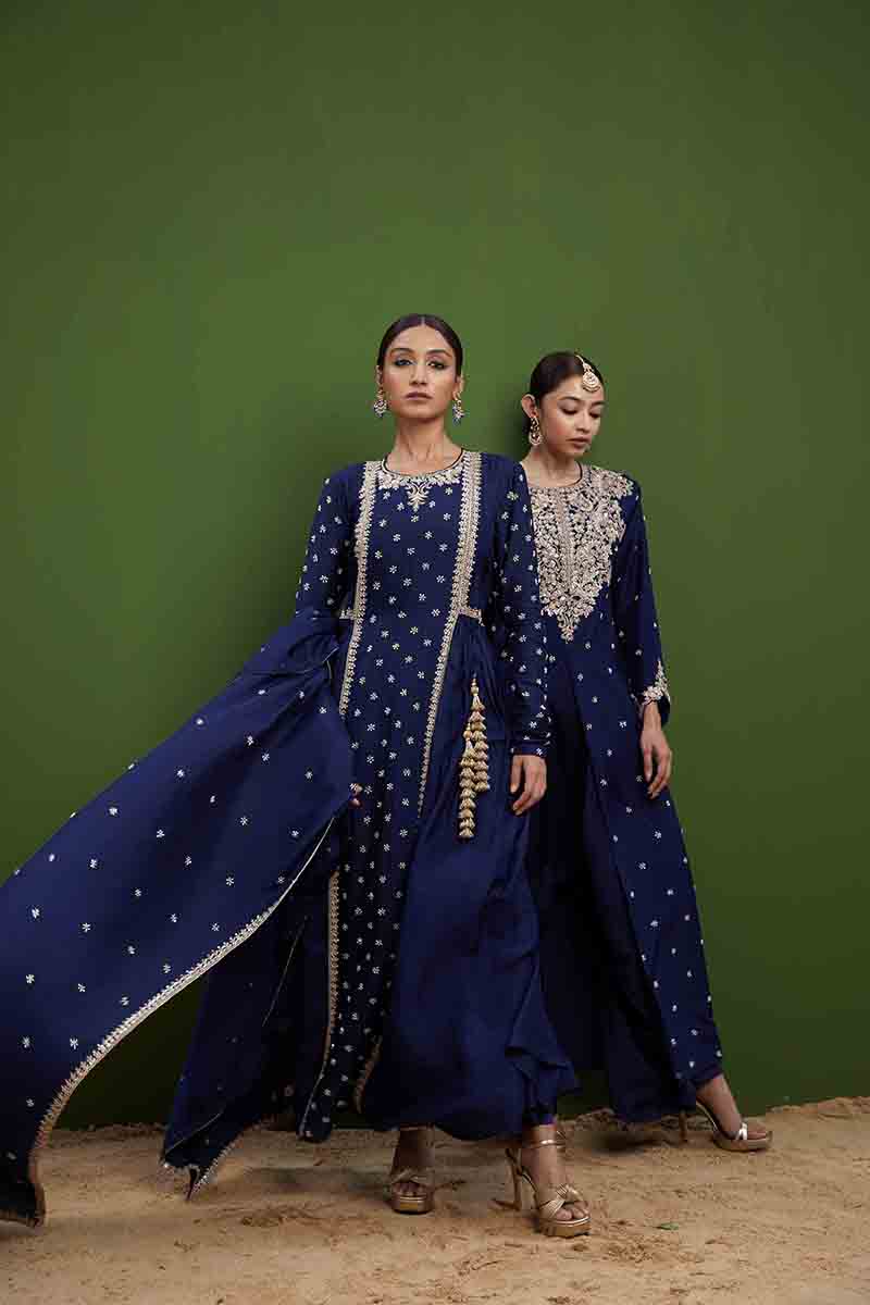 Navy Blue Anarkali Set