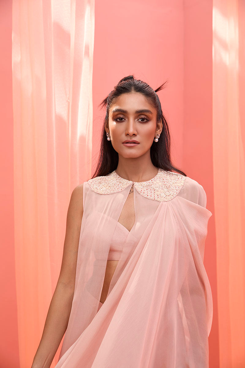 Zaria Pearl Drape Jacket Set