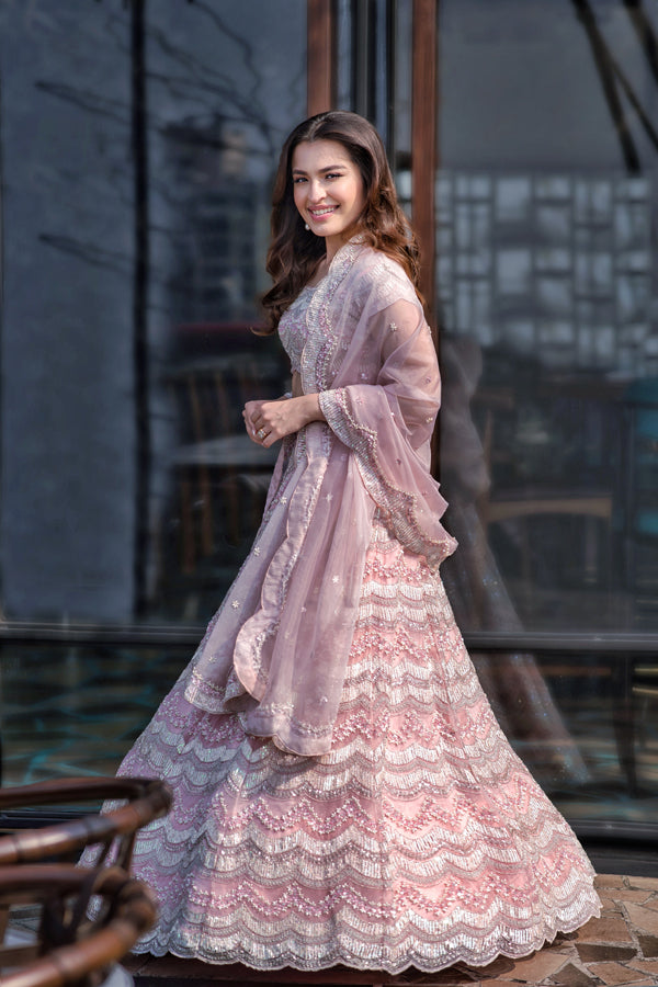 Blush Pink Pearl Lehenga Set