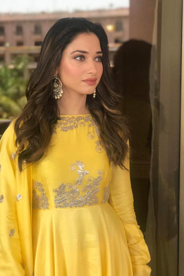 Lemon clearance yellow anarkali