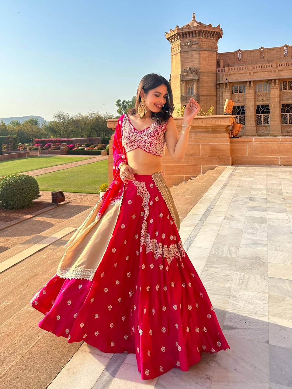 Fuchsia Dori Lehenga Set