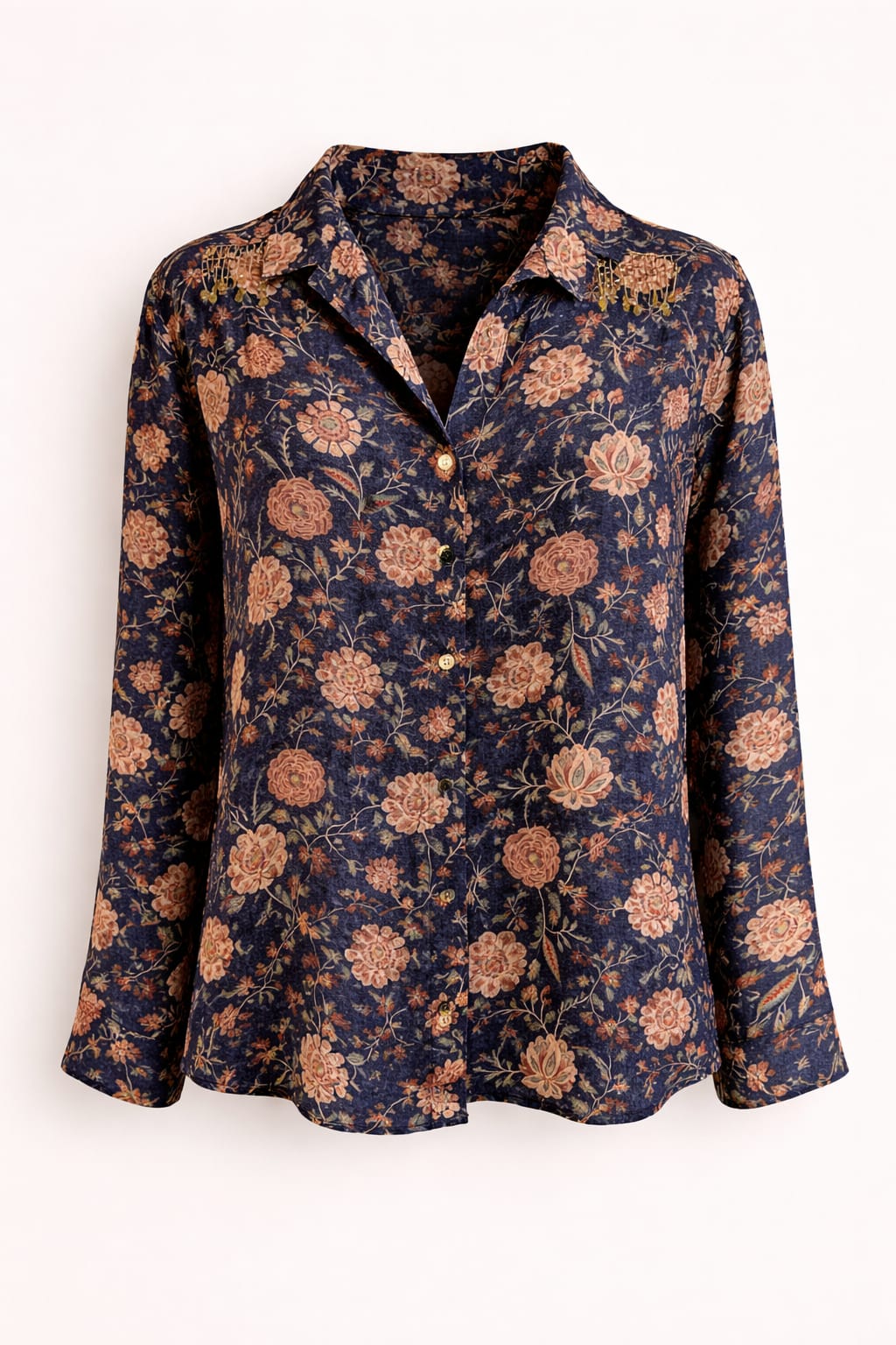 Navy Banjara Wrap Skirt and Shirt Set
