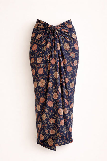 Navy Banjara Wrap Skirt and Shirt Set