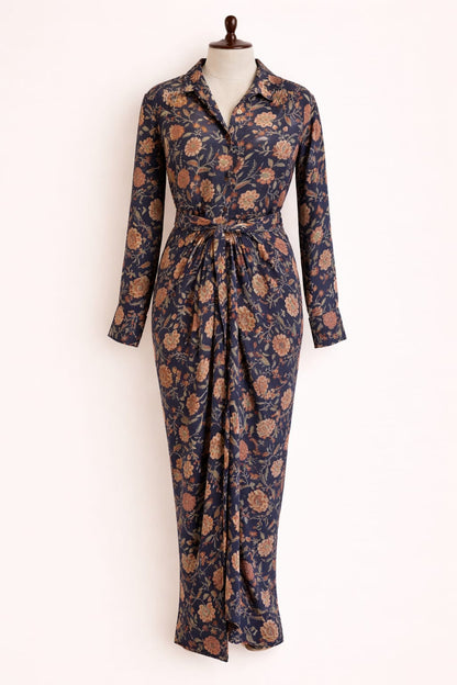 Navy Banjara Wrap Skirt and Shirt Set