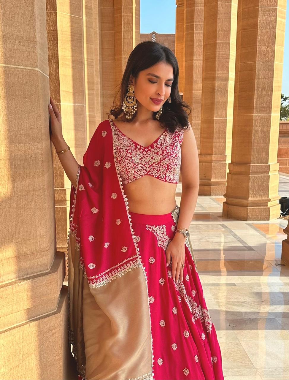 Fuchsia Dori Lehenga Set