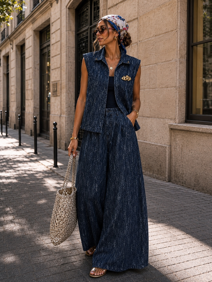 The Navy Nomad Denim Vest