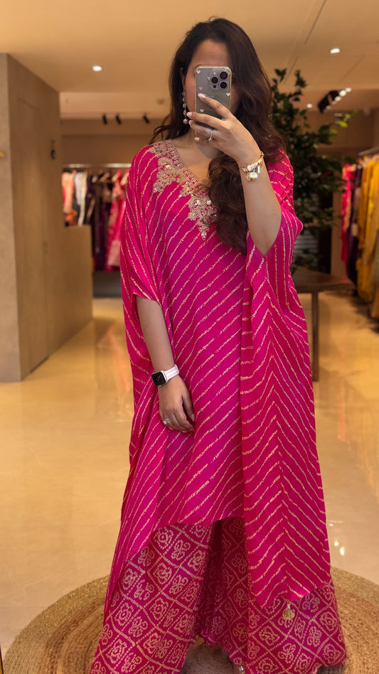 Bandhej V Kaftan Set