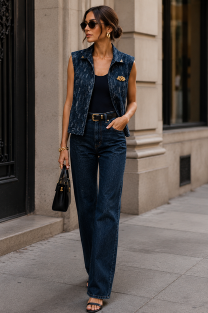 The Navy Nomad Denim Vest