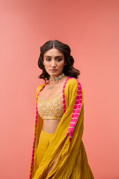 Ochre Drape Skirt and Cape set