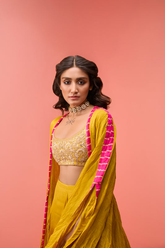 Ochre Drape Skirt and Cape set