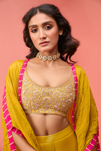 Ochre Drape Skirt and Cape set