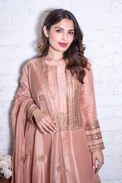 Pale Pink Dori Sharara Set