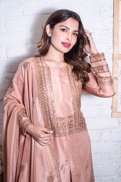 Pale Pink Dori Sharara Set