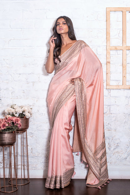 Pale Pink Dori Sari & Blouse Set