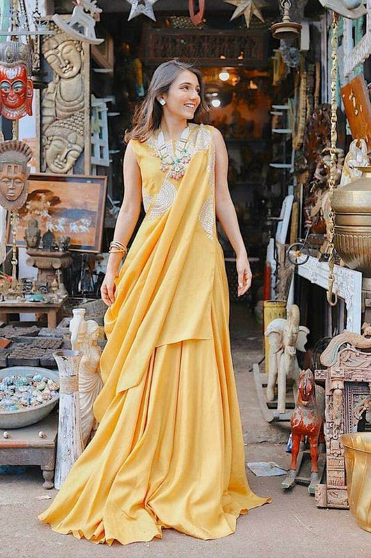 Ochre Masoom Gota Drape Set