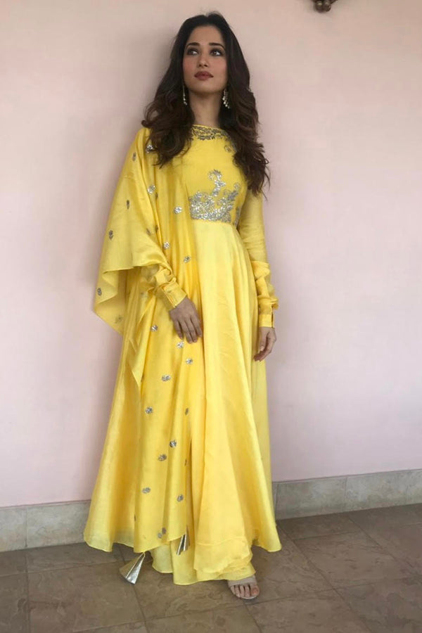 Lemon Yellow Tamannah Anarkali