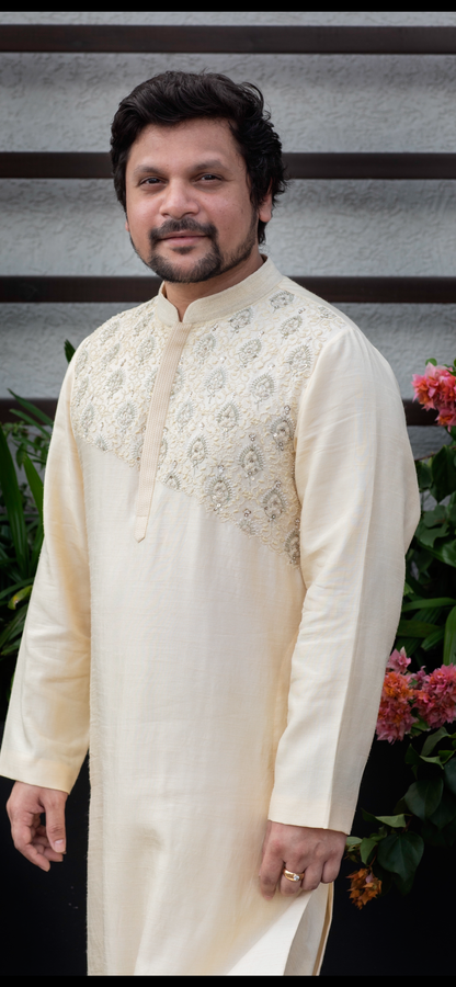 Ivory French Knot Kurta Set