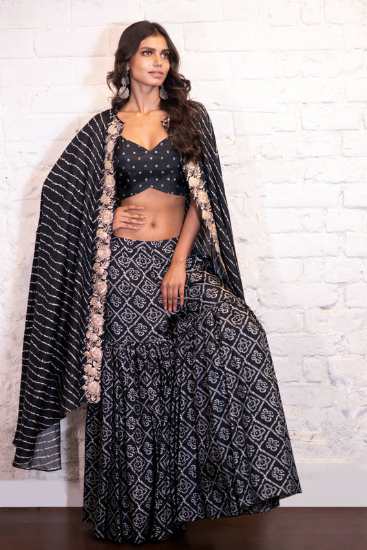 Black Cape & Garara Set