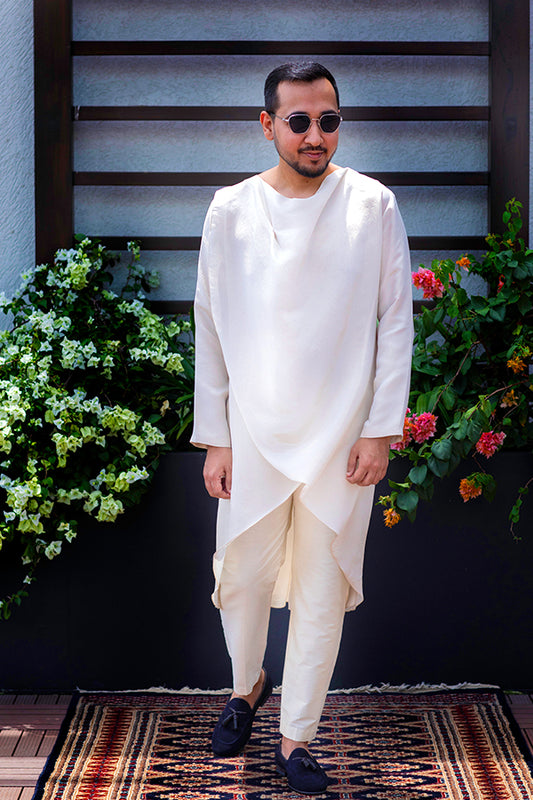 Tissue Silk Asymmetrical Kurta Set